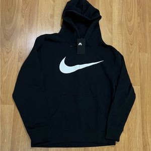 Nike SB Big Swoosh Logo Pullover Hoodie Black Sz L